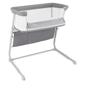Baby Bassinet Bedside Crib with Adjustable Height Comfy Mattress-Gray