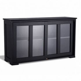 Sideboard Buffet Cupboard Storage Cabinet with Sliding Door-Antique White