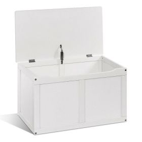 Safety Hinge Wooden Chest Organizer Toy Storage Box-Gray