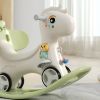 Rocking Horse for Toddlers, Balance Bike Ride On Toys with Push Handle,Backrest and Balance Board for Baby Girl and Boy, Unicorn Kids Green color