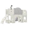 Kids Slide Playset Structure 9 in 1, Freestanding Spaceship Set with Slide, Arch Tunnel, Ring Toss, Drawing Whiteboardl and Basketball Hoop for Toddle