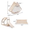 4-In-1 Pikler Triangle Gym Set with Sliding Ramp, Arch Climber, Rocker, Toddler Playground, Baby Climbing Toy Indoor, Convertible Wood Play Structure,