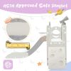 Kids Slide Playset Structure 9 in 1, Freestanding Spaceship Set with Slide, Arch Tunnel, Ring Toss, Drawing Whiteboardl and Basketball Hoop for Toddle