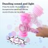 Kids Bubble Wand Blower Bubble Hammer, music and Light up automatic bubble machine, Girls outdoor Fun bubble toy, Birthday Party Easter Gift for 3-8 y
