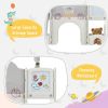 Kids Slide Playset Structure 9 in 1, Freestanding Spaceship Set with Slide, Arch Tunnel, Ring Toss, Drawing Whiteboardl and Basketball Hoop for Toddle