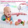 Musical Crib Mobile for Girls Baby Musical Crib Bed Bell Nursery Mobile with 12 Melodies 5 Flower Rattles 3 Modes Volume Adjustment Newborn Gift