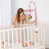 Musical Crib Mobile for Girls Baby Musical Crib Bed Bell Nursery Mobile with 12 Melodies 5 Flower Rattles 3 Modes Volume Adjustment Newborn Gift