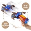 Rocket Launcher Airplane Toy with Dinosaur Targets Foam Pterosaur Shooting Games for Outdoor Kids Toys 5 6 7 8 Year Old Boy Catapult Plane Toy Christm