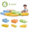 Soft Climb and Crawl Foam Playset 6 in 1, Soft Play Equipment Climb and Crawl Playground for Kids,Kids Crawling and Climbing Indoor Active Play Struct