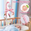 Musical Crib Mobile for Girls Baby Musical Crib Bed Bell Nursery Mobile with 12 Melodies 5 Flower Rattles 3 Modes Volume Adjustment Newborn Gift