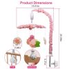 Musical Crib Mobile for Girls Baby Musical Crib Bed Bell Nursery Mobile with 12 Melodies 5 Flower Rattles 3 Modes Volume Adjustment Newborn Gift