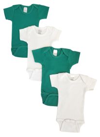 Unisex Baby 4 Pc Onezies (Color: Green/Green/, size: medium)