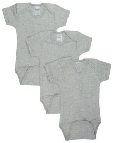 Grey Bodysuit Onezies (Pack of 3) (Color: Grey, size: small)