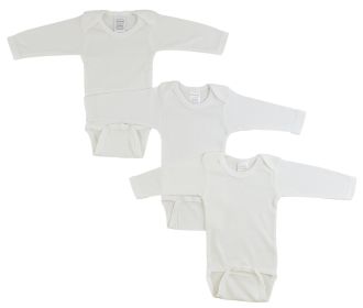 Long Sleeve White Onezie 3 Pack (Color: White, size: small)