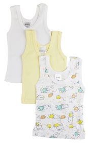 Girls Printed Tank Top Variety 3 Pack (Color: Pink/White/Print, size: Newborn)
