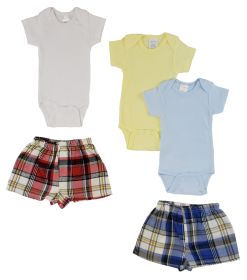 Infant Onezies and Boxer Shorts (Color: Blue, size: large)