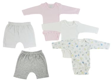 Infant Girls Long Sleeve Onezies and Pants (Color: White/Grey, size: medium)