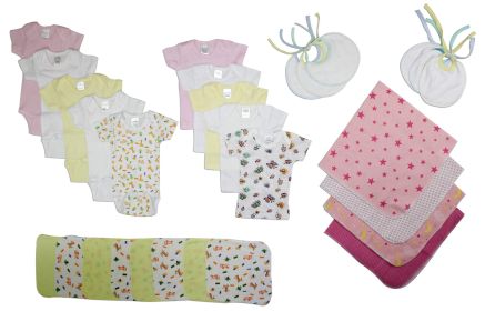 Girls 28 Piece Layette Set (Color: White/Pink, size: small)