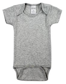 Heather Grey Interlock Short Sleeve Bodysuit Onezies (Color: Grey, size: small)